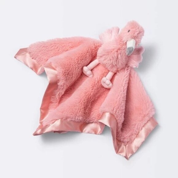 Cloud Island Flamingo Small Security Blanket Pink Soft Fuzzy Plush - Picture 1 of 6